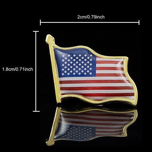 American Flag Hat Tie Tack Badge 3D Waving Lapel Pin United States Paint Pin Brooch Decor