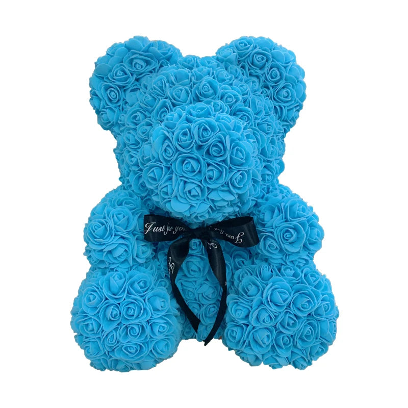 Red Rose Bear 40cm Bear Of Roses Artificial Flower Rose Teddy Bear For Women Valentine's Day Wedding Birthday Christmas Gift 