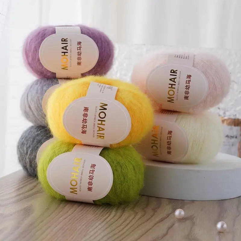 Crochet Mohair Yarn, Extra Soft Long Hair Yarn, Baby Wool for Knitting, Warm Yarn for Sweaters, Shawls, DIY Crafting Material