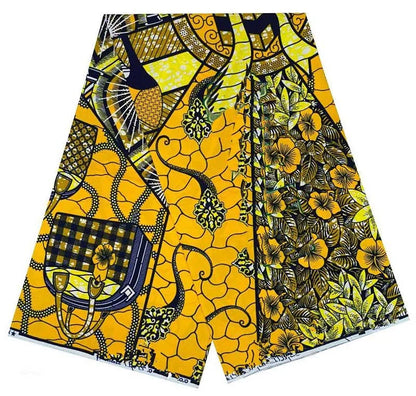 2024 6 Yards 100% Cotton Veritable Wax Pagne African Super Real Holland Wax VL Original Batik Lace Dress Dutch Loincloth - Pi