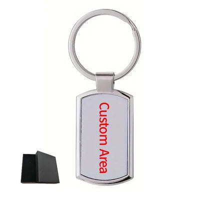 Personalised Photo Keyring, Personalised Sublimation Print Picture, DIY Picture Keyring - Silvery gift box