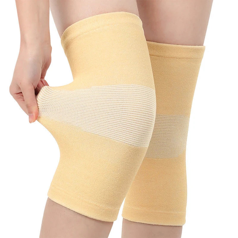 Bamboo Charcoal Knee Warmers for Men & Women - Breathable Thin-Knit Thermal Sleeves with Anti-Slip Grip, Joint Support Comfor