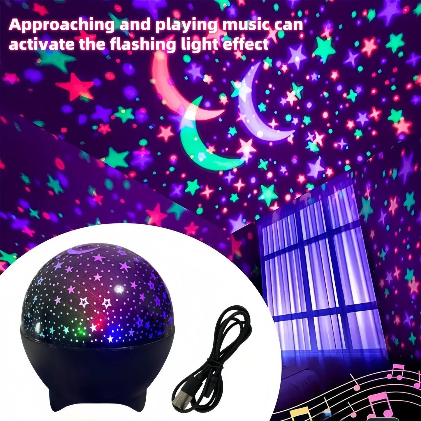 RGB Night Lights LED Projector Light Starry Moon Galaxy Projection Lamp 5V USB for Kids Present Christmas Gift Room Decoratio