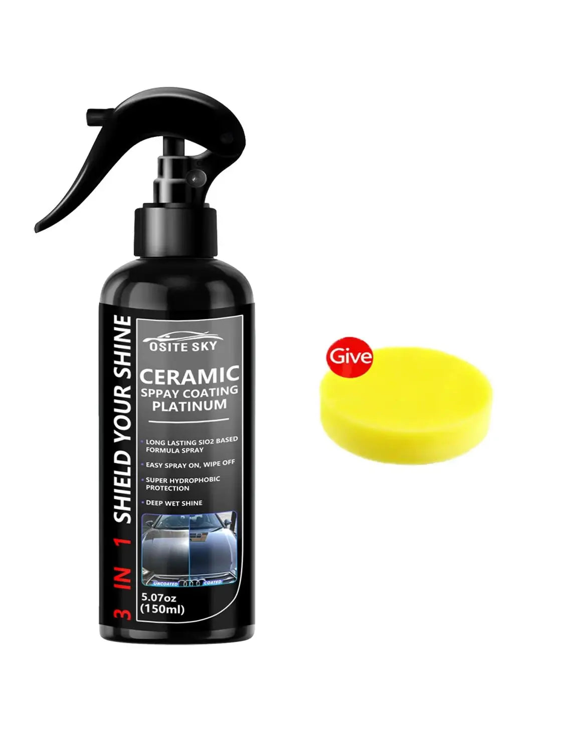 Sopami Nano Ceramic Car Coating Spray 3-in-1 Scratch-Resistant Gloss Finish for All Car Paint Types