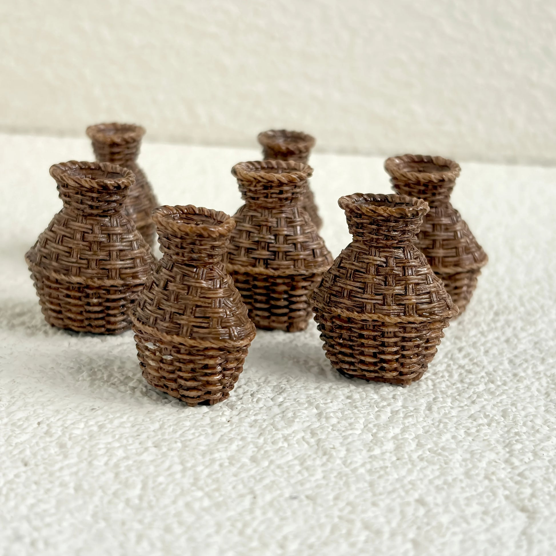 4pcs Miniature Woven Basket, Model House Accessories, Miniature Willow Basket for Crafts, Miniature House Furniture Set