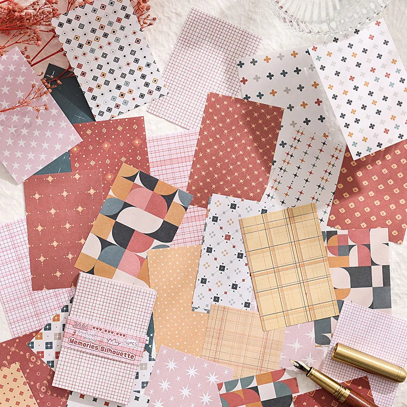 50pcs Vintage Paper Multi Style Deco Retro Stationery Supplies Writing Paper Junk Journal Label Scrapbooking Material Supplie