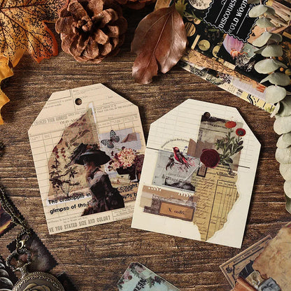 20 Sheets Vintage Scrapbooking Stickers Books PET Materials Creative DIY Journal Collage Material Journaling Supplies Sticker