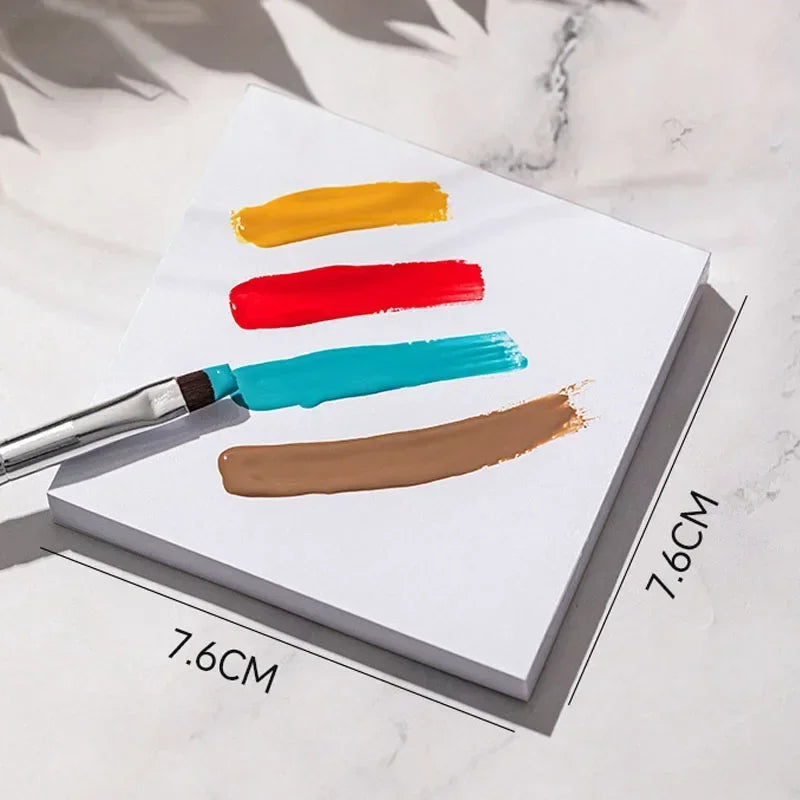 50pcs Disposable Tinting Glue Paper Tearable Nail Toning Palettes Nail Polish Color Mixing Tray Waterproof Paper Display Boar