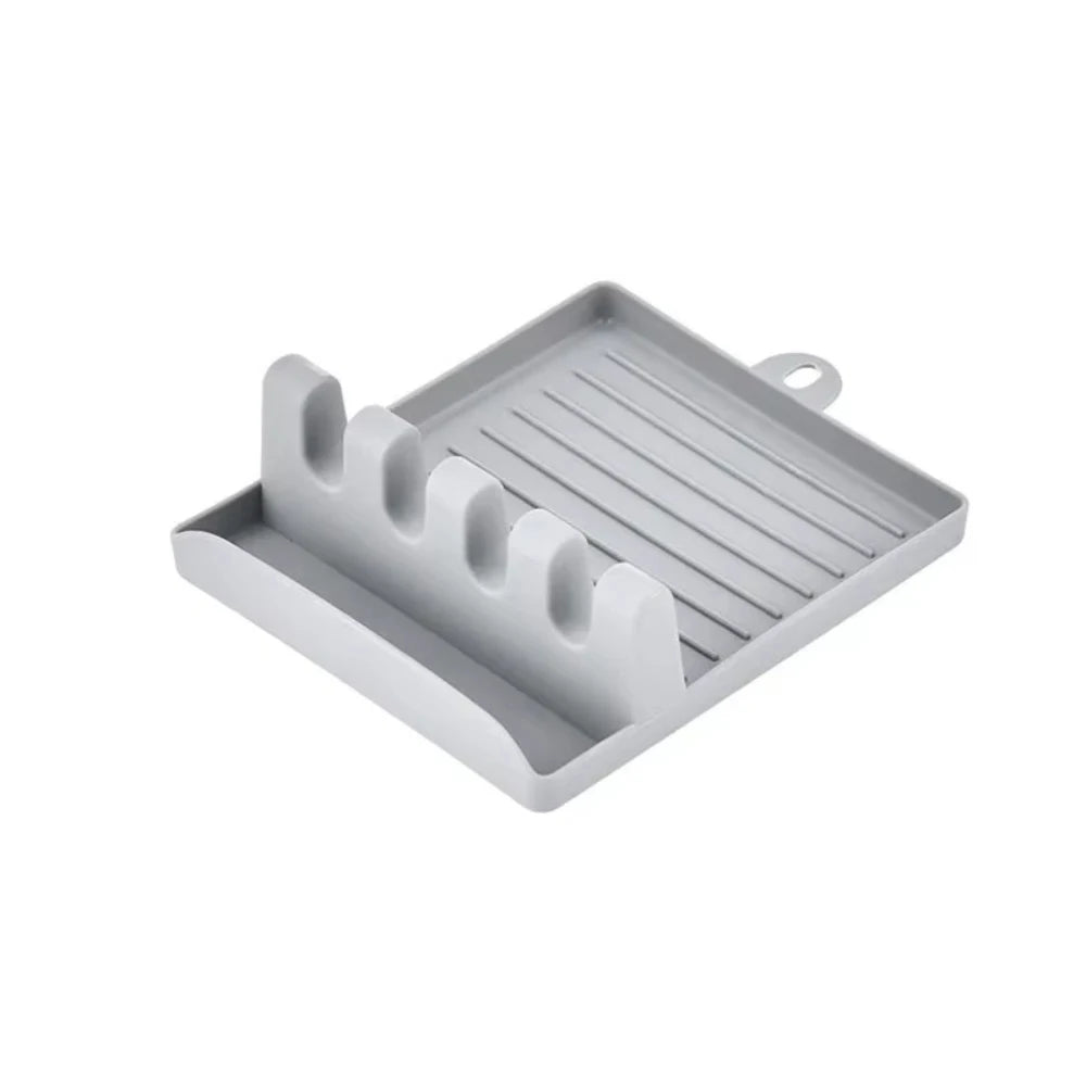 Kitchen Spatula Rack Pot Lid Rack Shelves Countertop Shovel Spoon Shelf Soup Spoon Pad Put Soup Spoon Chopsticks Holder - Gre