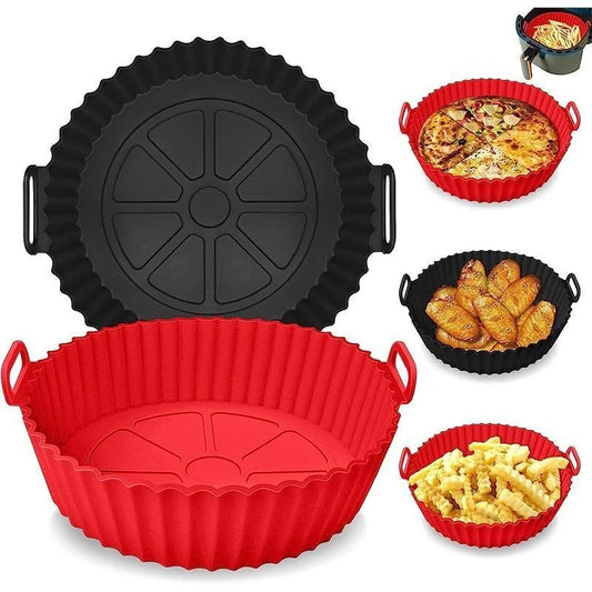 Air Fryer Silicone Liners Air Fryer Silicone Pot Reusable Silicone Air Fryer Liners Food Safe Non Stick Air Fryer Basket Acce