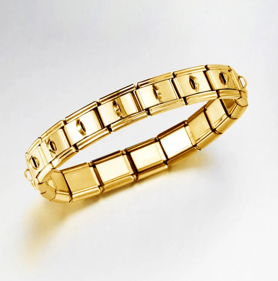 2025 Fashion Functional Elastic Bracelet Modular Bulk Italian Charms Links Fit Bracelet Stainless Steel Jewelry - Triangle ho