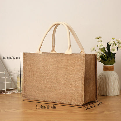 Linen bag Hand-painted cotton sacks Jute portable imitation sacks Linen bags Shopping bags Laminated bags