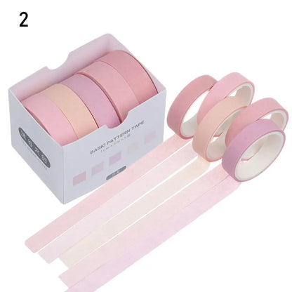 5PCS New Multicolor Washi Tape Masking Tape Cute Scrapbooking DIY Craft Decor Adhesive Tape School Stationery Home Supplies