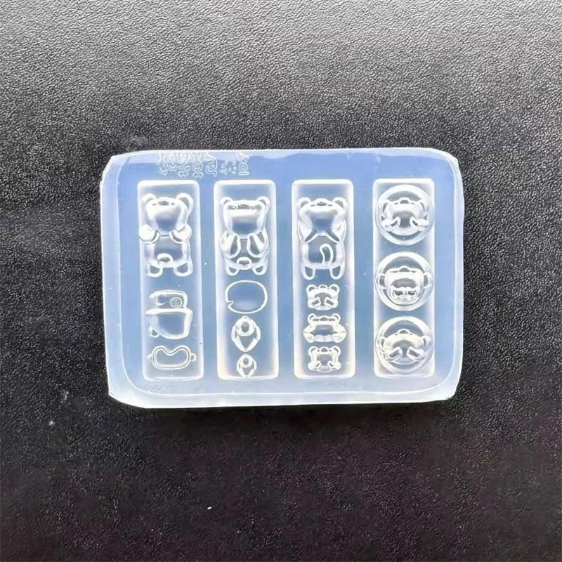 3D Silicone Nail Art Mold Cartoon Hello Kitty Rabbit Bear Relief Carving DIY Design Nails parts Charm Decorations Manicure To
