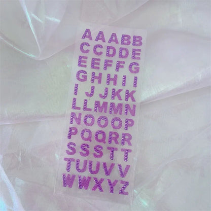 1Pcs Glitter A-Z Alphabet Letters Sticker Scrapbooking Stationery School Supplies Black/Gold/Silver/Red/Blue/Pink/Purple/Gree