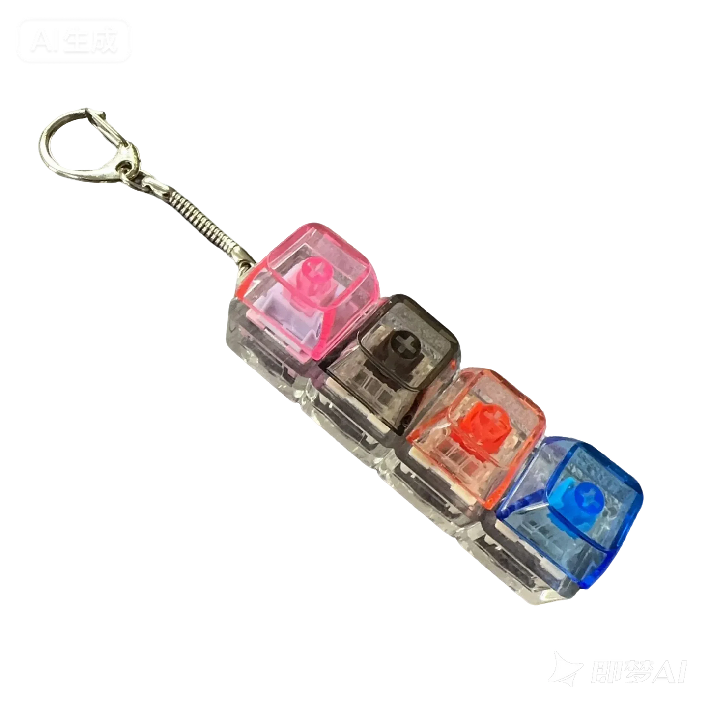 1/4/9Keys Finger Button Mechanical Keyboard Keycaps Keychain Fidget Toys Decompression Stress Relief Keyboard Clicker Kids To