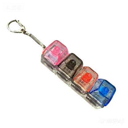 1/4/9Keys Finger Button Mechanical Keyboard Keycaps Keychain Fidget Toys Decompression Stress Relief Keyboard Clicker Kids To