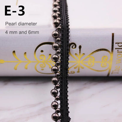 1yard/lot White black Pearl Bead lace Ribbon Tape lace fabric Trim Ribbons for DIY Sewing Garments Handmade Clothing Accessor