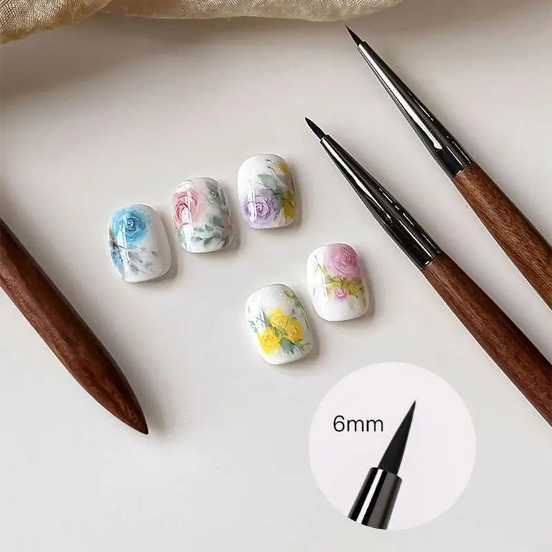 Professional Sandalwood Nail Glue Phototherapy Brush UV Gel Painting Pen Nail Art Liner Drawing Brush Manicure Brush Tool Sal