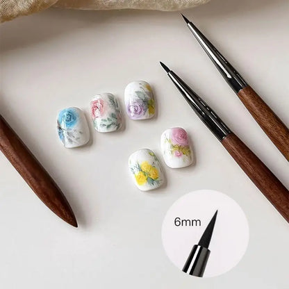 Professional Sandalwood Nail Glue Phototherapy Brush UV Gel Painting Pen Nail Art Liner Drawing Brush Manicure Brush Tool Sal