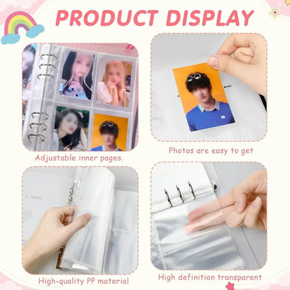 10PCS 1/2/4 Grids Photo Album A5 Inner Page Photocard Binder Photo Sleeve 6 Ring Refill Inner Page Photocard Kpop 포토카드 바인더