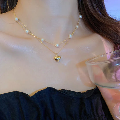 New Beads Women's Neck Chain Kpop Pearl Choker Necklace Gold Color Goth Chocker Jewelry On The Neck Pendant 2022 Collar For G