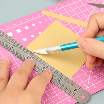 Engraving Cutter with Blade Metal Handle, Craft Carving, Sculpture Paper, Non-Slip Knife, DIY Repair, Leather Tools