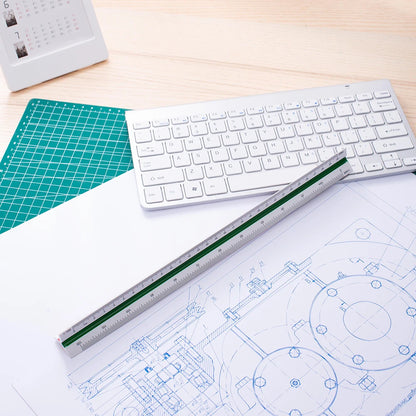 DELI Triangular Scale Ruler Drafting Tool for Architects Engineers and Students, Technical Drawing Ruler Stationery Supplies