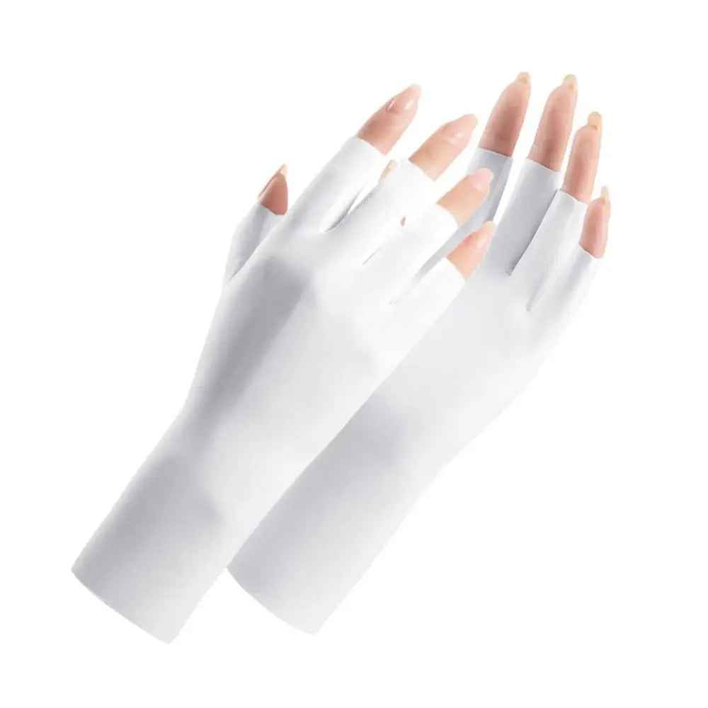 Sunscreen Gloves For Nail Art Gel UV LED Lamp Tool Nail Art Glove UV Protection Gloves Protecter Gloves - white