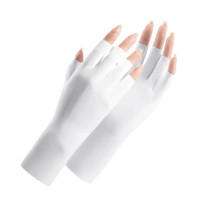 Sunscreen Gloves For Nail Art Gel UV LED Lamp Tool Nail Art Glove UV Protection Gloves Protecter Gloves - white