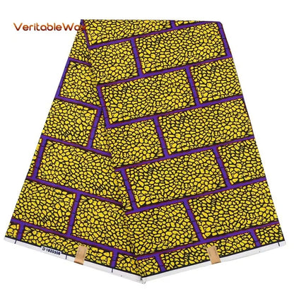 Africa Nigerian Prints Batik Fabric Real Wax Patchwork Sewing Dress Craft Cloth Polyester Ankara Tissu A-7