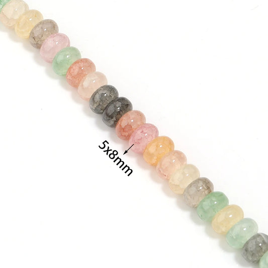 1 String 5x8mm Glass Beads Colorful Abacus Flat Round Loose Beads For Jwelry Making DIY Crafts Bracelets Necklace Accessories