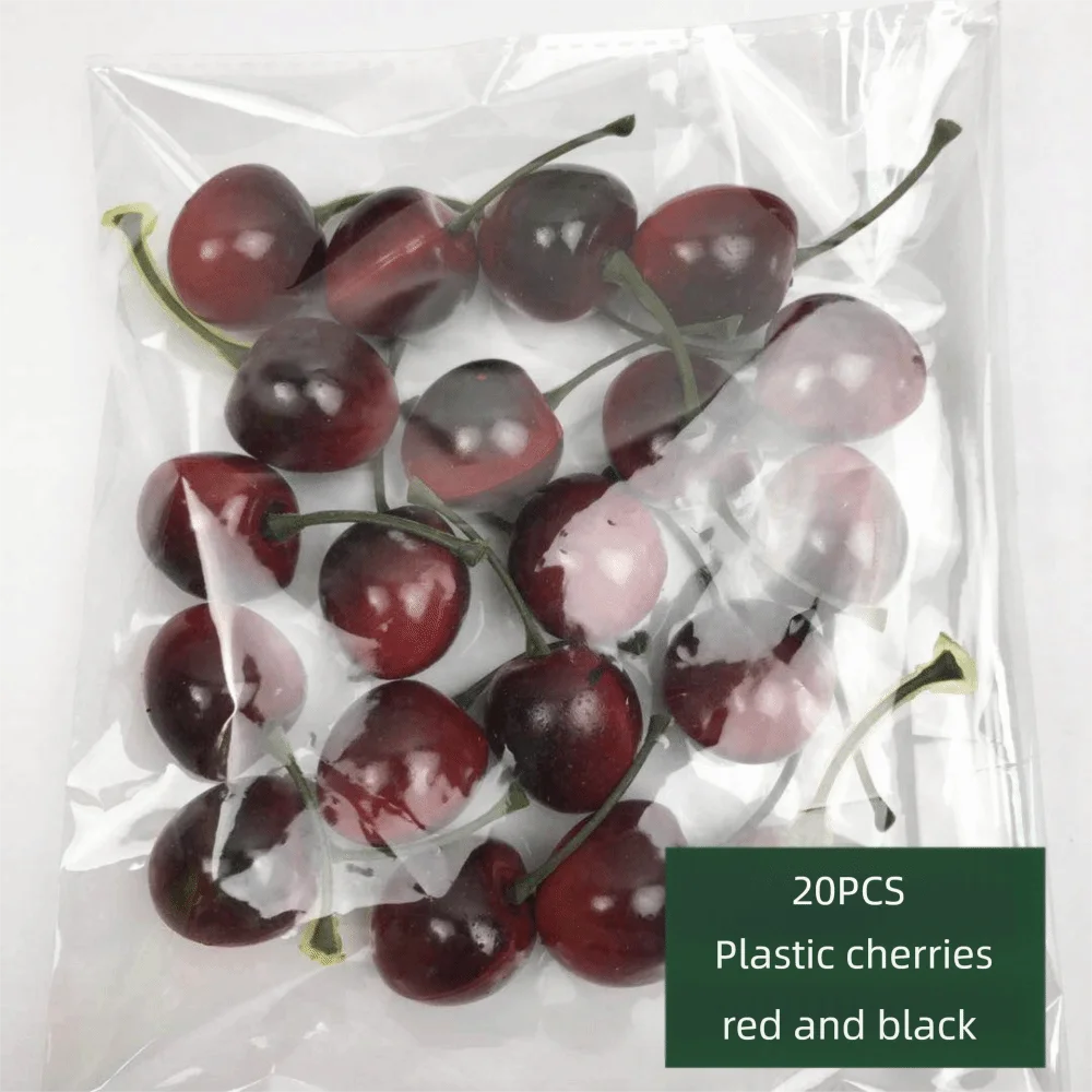 20PCS Multicolor Simulation Fruits Vegetables Plastic Room Decoration Food Model Photography Props DIY Fake Cherry Lemon Pato