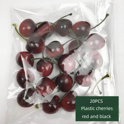 20PCS Multicolor Simulation Fruits Vegetables Plastic Room Decoration Food Model Photography Props DIY Fake Cherry Lemon Pato