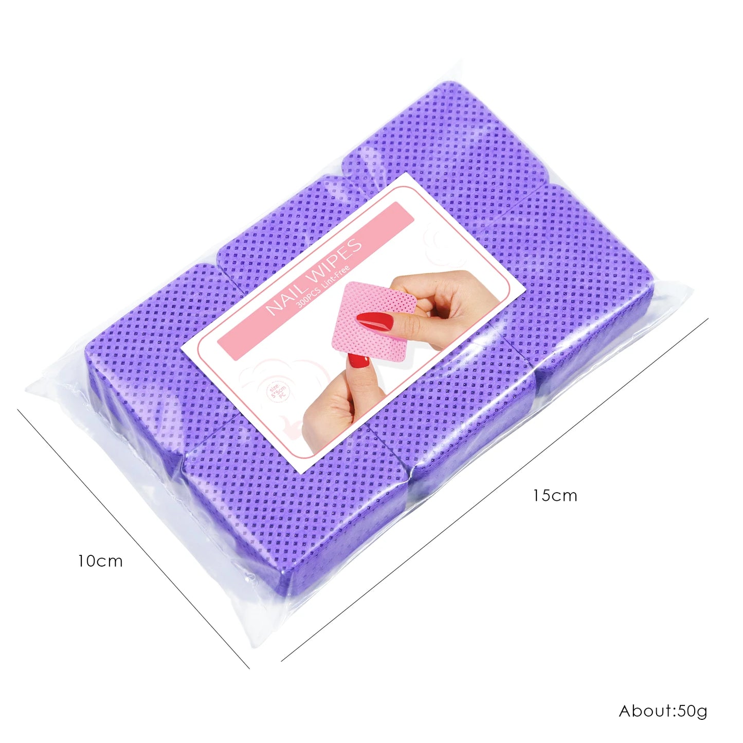 300pcs/Pack Lint-free Nail Polish Remover Napkin Colorful Cotton Wipes Paper Pads UV Gel Dust Cleaner Cleaning For Manicure T