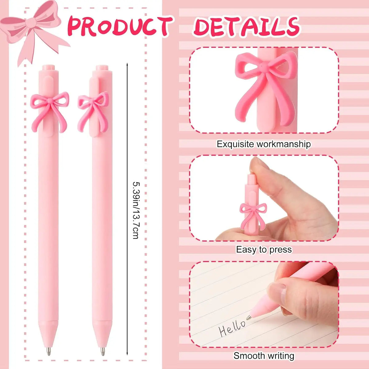 5/10/20/30 Pcs Pink Bow Pens Party Favors For Girls School Birthday Party Office Supply Wedding Butterfly Themed Party Suppli