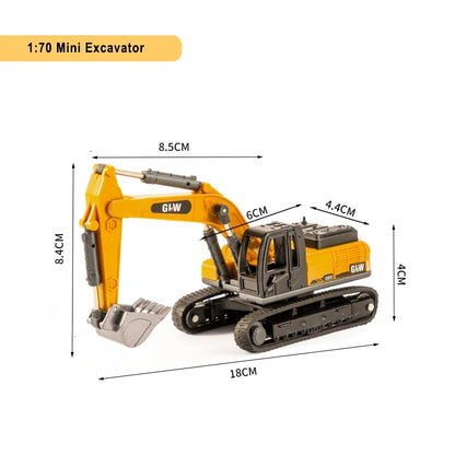 Engineering Diecast Toys for Boys Alloy+Plastic Tractor Excavator Backhoe Crane Bulldozer Kids Truck Children Vehicle Model G