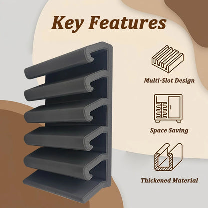 Kitchen Food Container Lid Holder Cabinet Space Saving Organizer Rack Plastic Shelf Hanger Bracket Wall Multi-Slot Sturdy Hoo