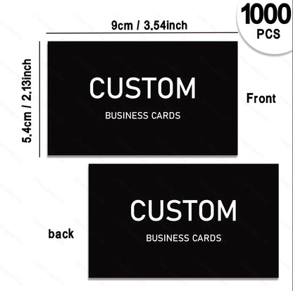 200/500/1000pcs Customizable Cards, Personalized Business Cards with Acrylic Storage Box, Matte Film Thank You Invitations