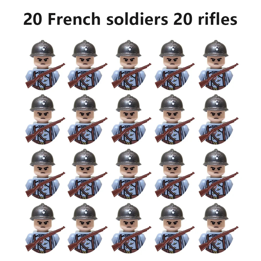Multi-style military soldiers mini character building blocks DIY assembled building blocks children's collection toys and gif