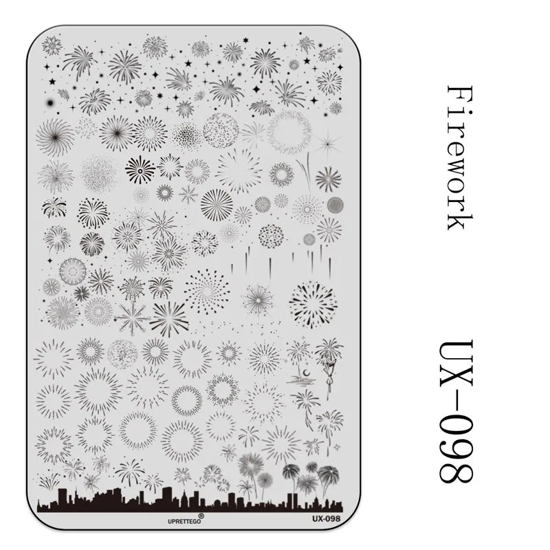 UX Serial 2 Stainless Steel Stamping Plate Template Abstract Vintage Fabric Texture Pattern Xmas Halloween Floral LaceUX52 - 