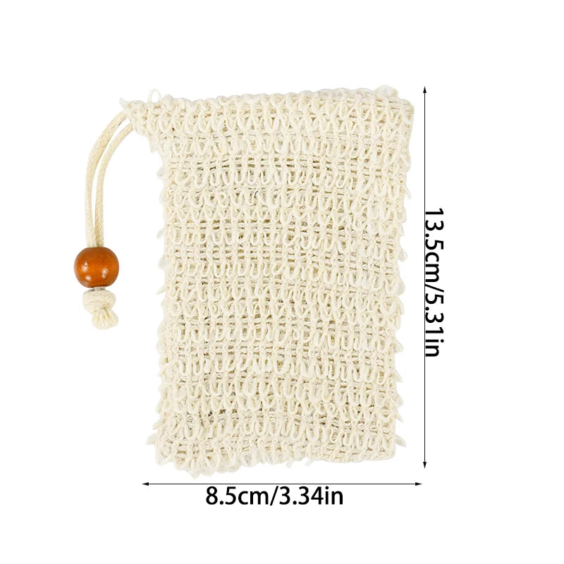 5-50pcs Natural Sisal Soap Bags Shower Bath Exfoliating Soap Saver Pouch Holder for Bath & Shower Use Soap Packaging Mesh Bag