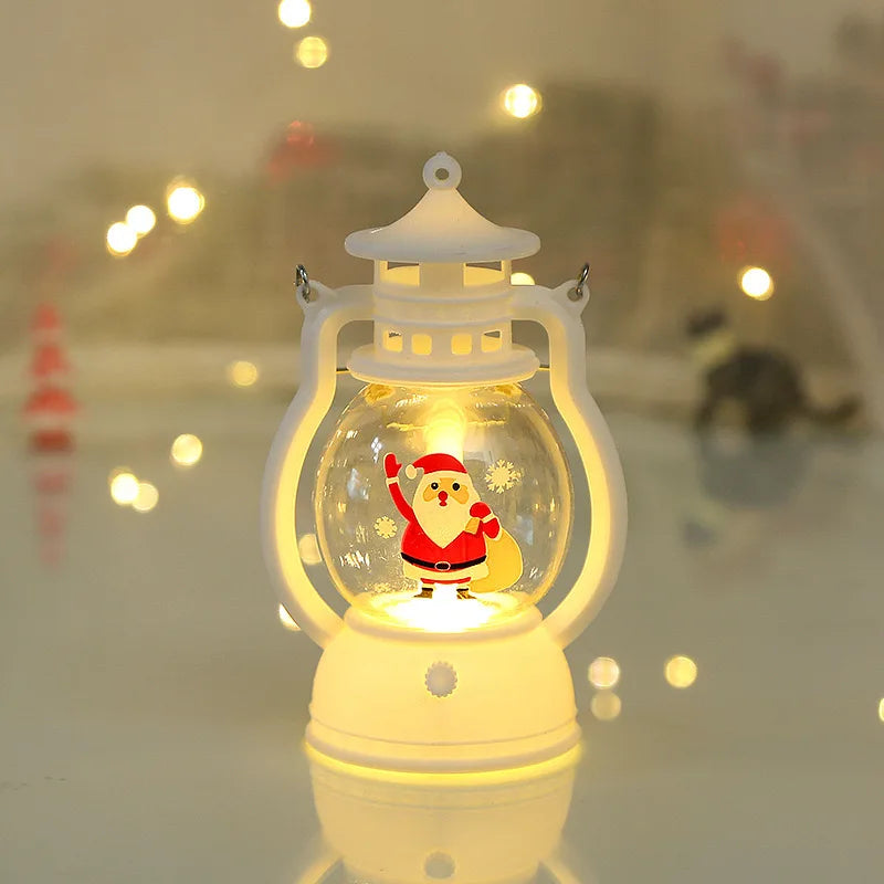 Portable LED Christmas Santa Claus Snowman Lanterns Indoor Decor Lights Battery Powered for Home Xmas New Year Navidad Orname