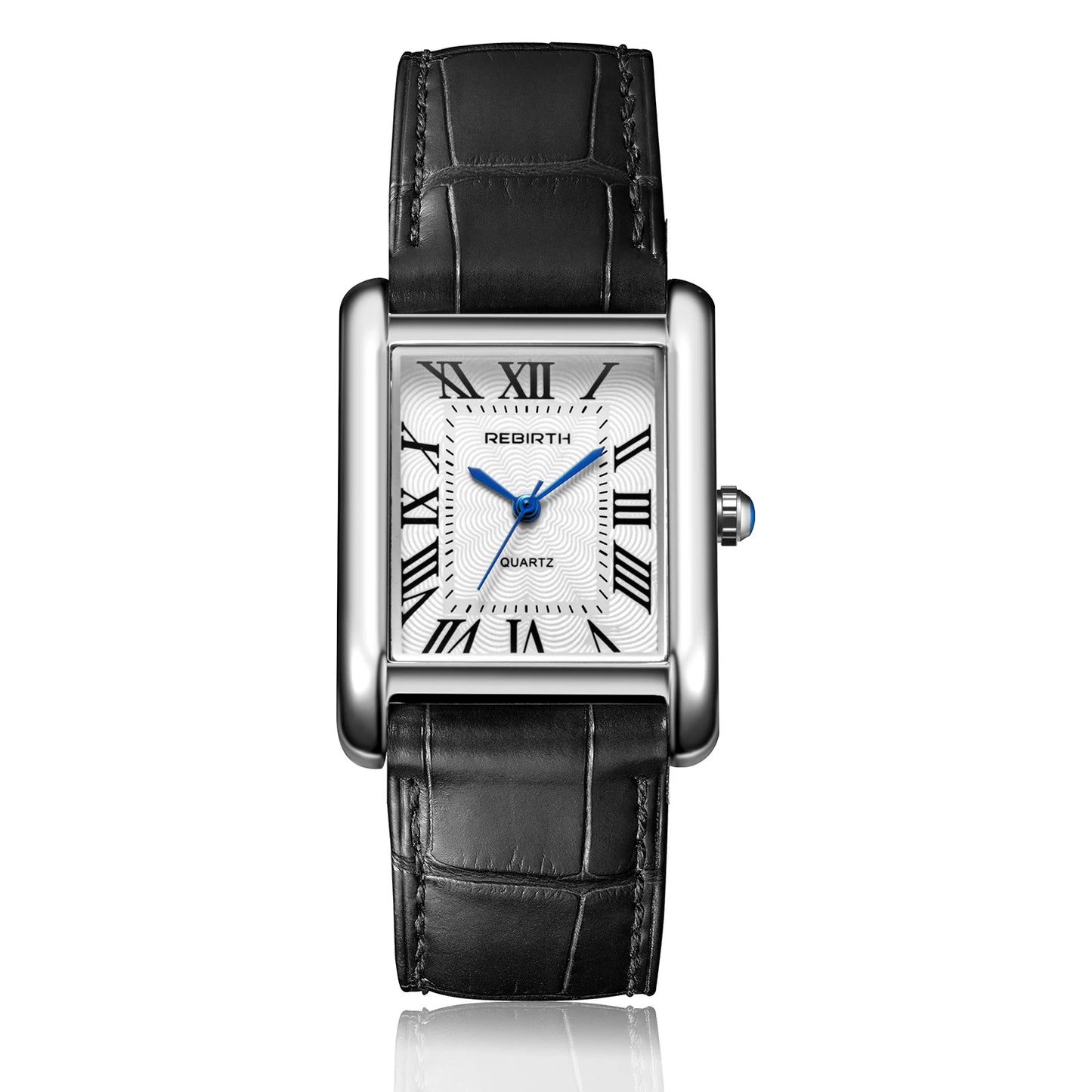 Retro-Style Simple Small Square Watch with Roman Numerals, Trendy and Artistic Quartz Movement Wristwatch - black