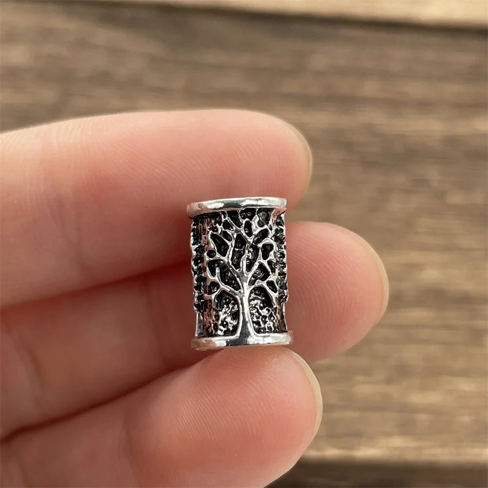Nostalgia 1pcs Tree Of Life Small Beads For Hair Beard Braids Viking Accessories Charms Diy Jewellery Making Supplies - Antiq