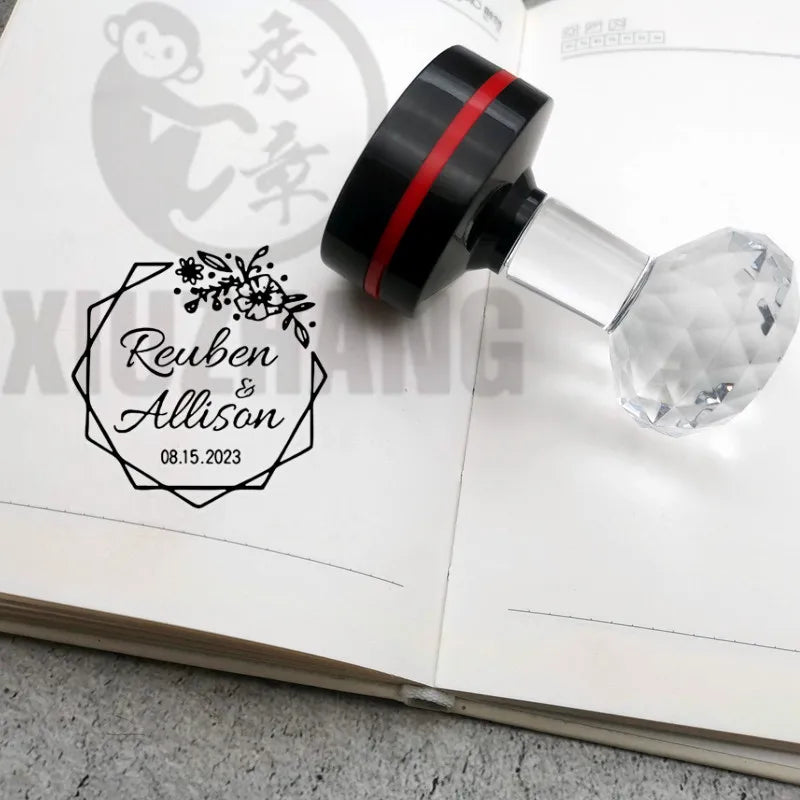 Round Stamp Personalized your own Logo Customized Photosensitive ink Stamp Personalized Custom Self Inking Stamp Rubber Stamp