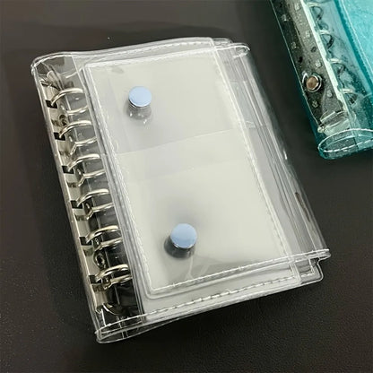 A7 3-Fold Notebook Transparent Budget Planner Replaceable Insert Pocket Storage Compact Travel Journal Daily Notes Sketchbook