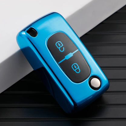 For Peugeot 107 207 307 308 407 607 206 4007 3008 5008 For Citroen C2 C3 C4 C5 C6 C8 2/3 Buttons TPU Car Remote Key Case Cove
