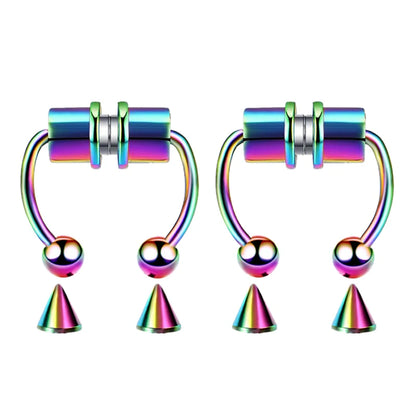 Women Fake Piercing Nose Ring Hoop Septum Non Piercing Nose Clip Rock HipHoop Stainless Steel Magnet Fashion Punk Body Jewelr