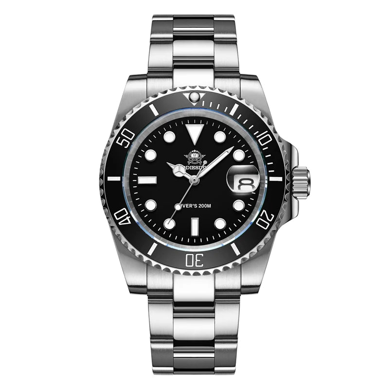 ADDIESDIVE Stainless Steel Watch Men's European and American Business Leisure Quartz Watch Waterproof Outdoor Sports Watch - 
